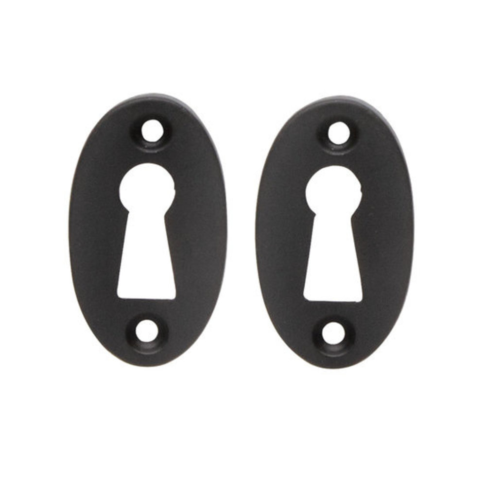 De Oude Deurklink Sleutelrozet - Ovaal mat zwart
