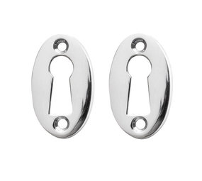 De Oude Deurklink Sleutelrozet ovaal in glanzend nikkel De Oude Deurklink Sleutelrozet ovaal in glanzend nikkel