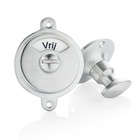 De Oude Deurklink WC slot draaiknop vrij-bezet mat nikkel rond rozet - retro jaren 30 toilet badkamer sluiting | De Oude Deurklink