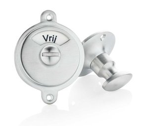 De Oude Deurklink WC slot draaiknop vrij-bezet mat nikkel rond rozet