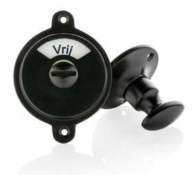 De Oude Deurklink WC Slot mat zwart vrij-bezet plaat draaiknop rond rozet De Oude Deurklink WC Slot mat zwart vrij-bezet plaat draaiknop rond rozet