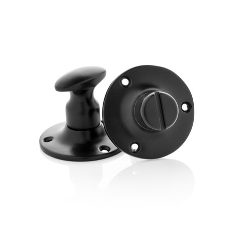De Oude Deurklink WC slot draaiknop mat zwart rond rozet - retro jaren 30 toilet badkamer sluiting | De Oude Deurklink De Oude Deurklink WC slot draaiknop mat zwart rond rozet - retro jaren 30 toilet badkamer sluiting | De Oude Deurklink