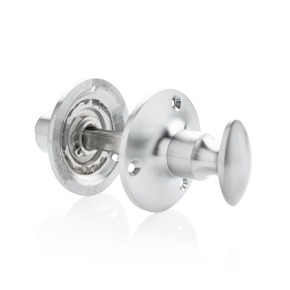 De Oude Deurklink WC Slot draaiknop rond rozet mat nikkel De Oude Deurklink WC Slot draaiknop rond rozet mat nikkel