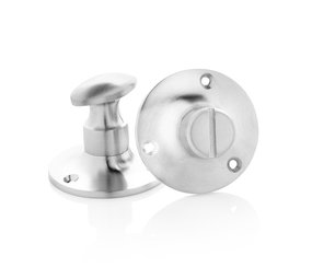 De Oude Deurklink WC Slot draaiknop rond rozet mat nikkel De Oude Deurklink WC Slot draaiknop rond rozet mat nikkel