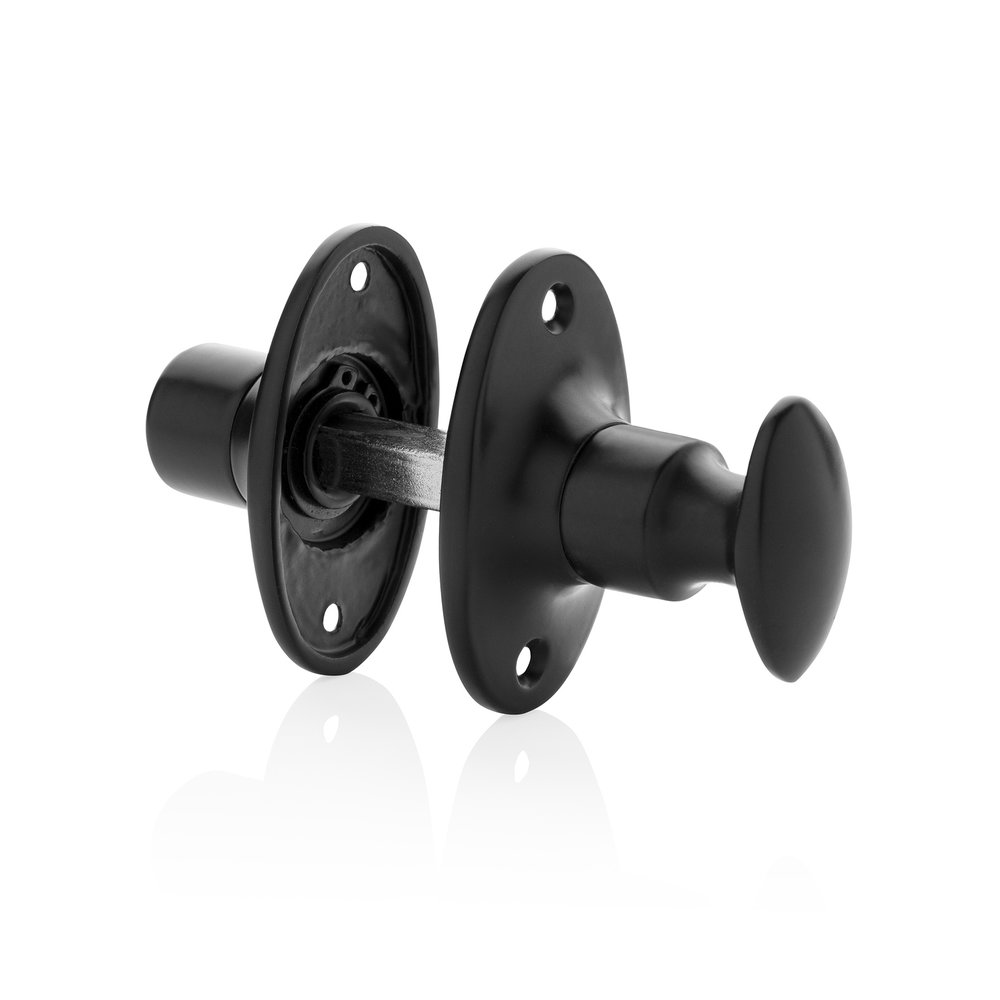 De Oude Deurklink WC Slot draaiknop ovaal rozet zwart De Oude Deurklink WC Slot draaiknop ovaal rozet zwart