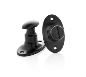 De Oude Deurklink WC Slot draaiknop ovaal rozet zwart