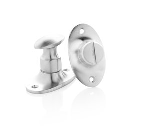 De Oude Deurklink WC Slot draaiknop ovaal rozet mat nikkel De Oude Deurklink WC Slot draaiknop ovaal rozet mat nikkel