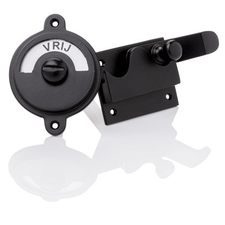 De Oude Deurklink WC Slot - Hendel vrij-bezet mat zwart De Oude Deurklink WC Slot - Hendel vrij-bezet mat zwart