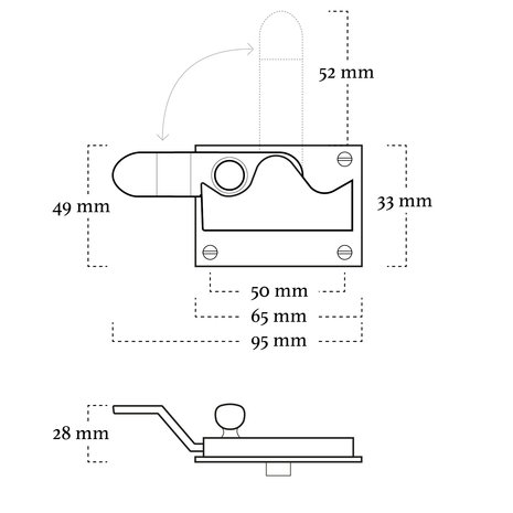De Oude Deurklink WC Slot - Hendel vrij-bezet mat zwart De Oude Deurklink WC Slot - Hendel vrij-bezet mat zwart