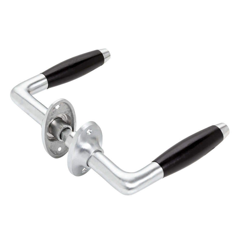 De Oude Deurklink Retro Deurklink Klassiek in mat nikkel met ovale rozetten De Oude Deurklink Retro Deurklink Klassiek in mat nikkel met ovale rozetten