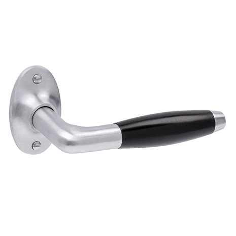 De Oude Deurklink Retro Deurklink Klassiek in mat nikkel met ovale rozetten De Oude Deurklink Retro Deurklink Klassiek in mat nikkel met ovale rozetten