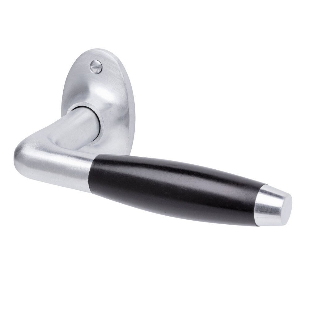 De Oude Deurklink Retro Deurklink Klassiek in mat nikkel met ovale rozetten De Oude Deurklink Retro Deurklink Klassiek in mat nikkel met ovale rozetten