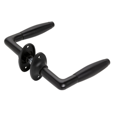 De Oude Deurklink Retro Deurklink Klassiek mat zwart ovale rozetten