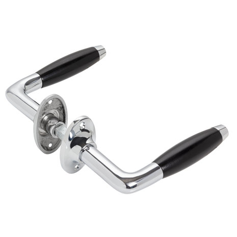 De Oude Deurklink Retro Deurklink Klassiek nikkel met ovale rozetten De Oude Deurklink Retro Deurklink Klassiek nikkel met ovale rozetten