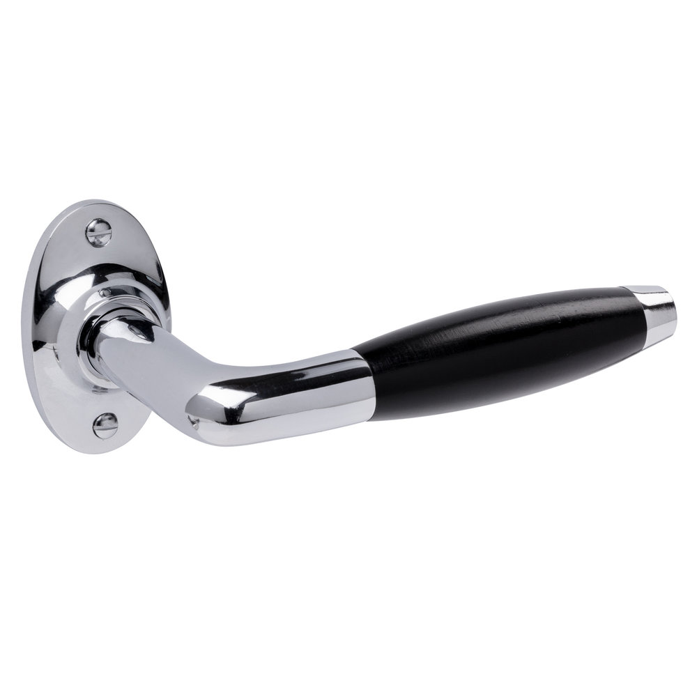 De Oude Deurklink Retro Deurklink Klassiek nikkel met ovale rozetten De Oude Deurklink Retro Deurklink Klassiek nikkel met ovale rozetten