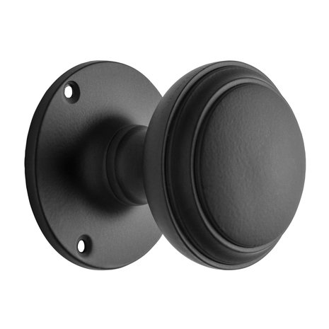 De Oude Deurklink Draaibare ronde deurknop 55mm in mat zwart - voor binnen en buiten | De Oude Deurklink De Oude Deurklink Draaibare ronde deurknop 55mm in mat zwart - voor binnen en buiten | De Oude Deurklink