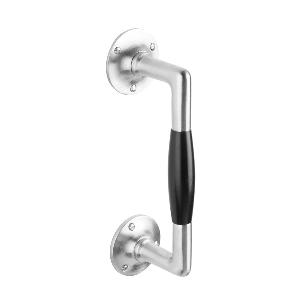 De Oude Deurklink Handgreep 195mm ronde rozetten - mat nikkel De Oude Deurklink Handgreep 195mm ronde rozetten - mat nikkel