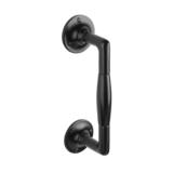 De Oude Deurklink Handgreep 195mm ronde rozetten - mat zwart