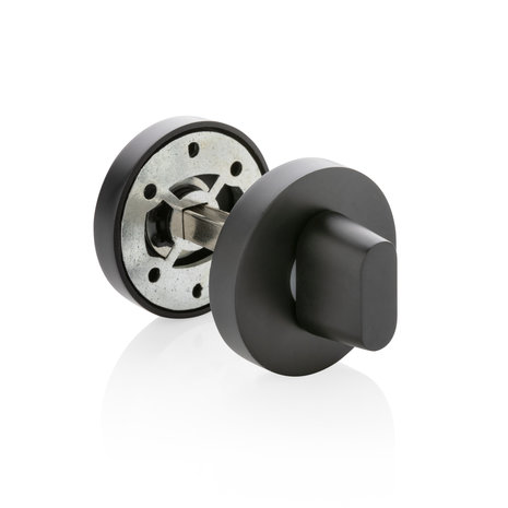 Mooi Deurbeslag WC slot modern rond zwart - met vrij/bezet indicator - Mooi Deurbeslag Mooi Deurbeslag WC slot modern rond zwart - met vrij/bezet indicator - Mooi Deurbeslag