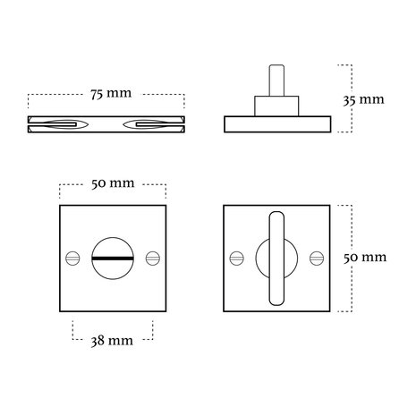 Mooi Deurbeslag Deurklink Nova zwart en WC slot Piazza Mooi Deurbeslag Deurklink Nova zwart en WC slot Piazza
