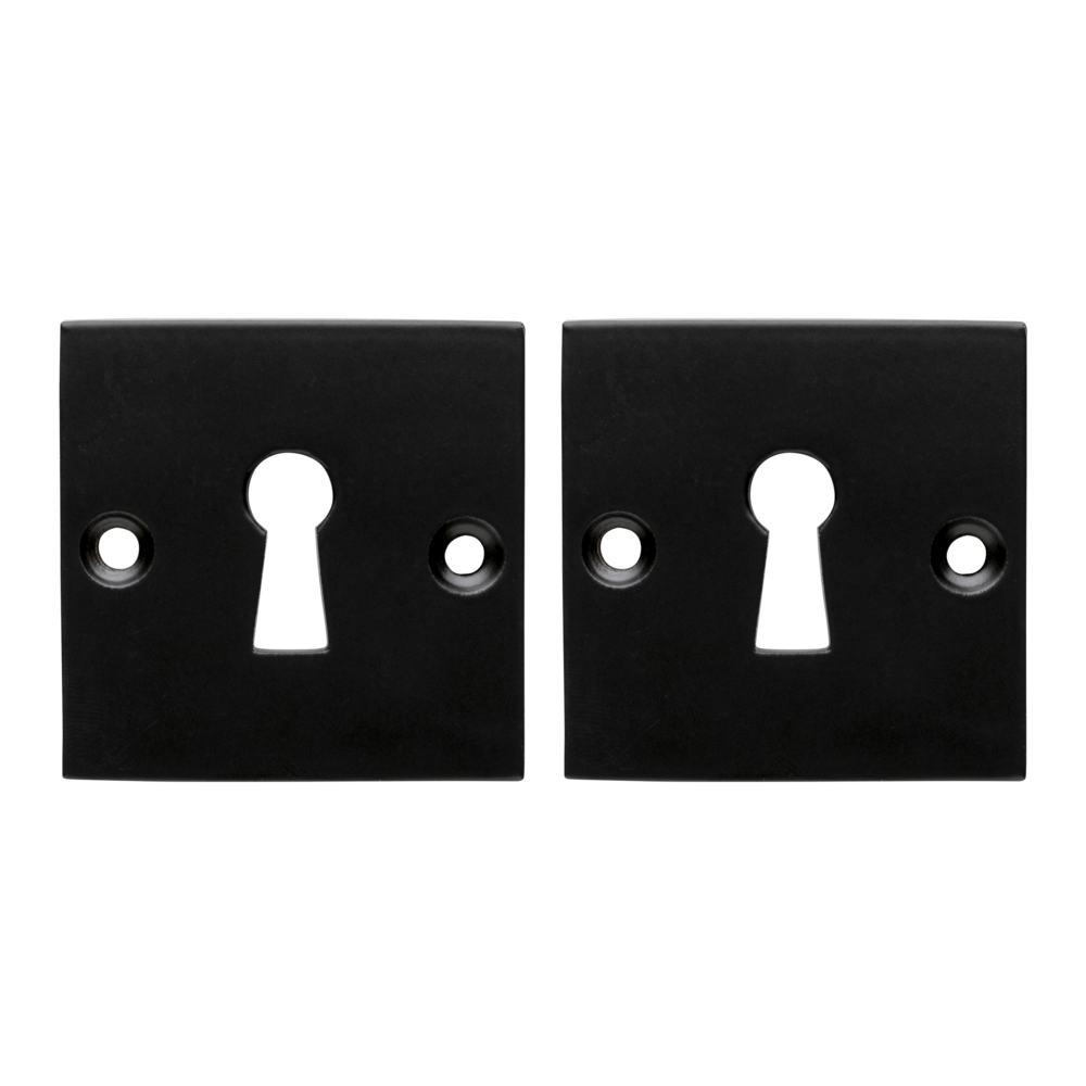 Mooi Deurbeslag Deurklink Nova mat zwart met vierkante sleutelrozetten Mooi Deurbeslag Deurklink Nova mat zwart met vierkante sleutelrozetten