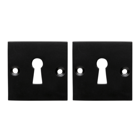 Mooi Deurbeslag Deurklink Nova mat zwart met vierkante sleutelrozetten Mooi Deurbeslag Deurklink Nova mat zwart met vierkante sleutelrozetten