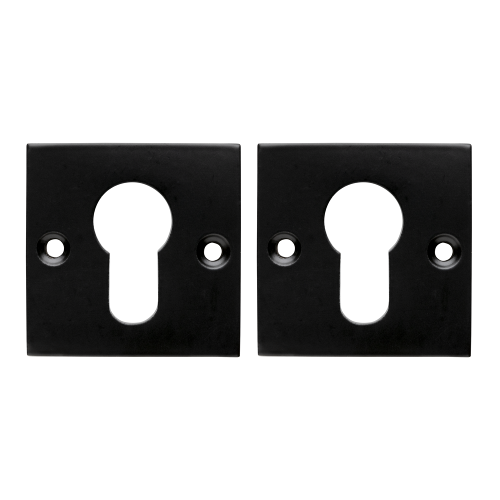 Mooi Deurbeslag Deurklink Nova mat zwart met vierkante cilinderrozetten Mooi Deurbeslag Deurklink Nova mat zwart met vierkante cilinderrozetten