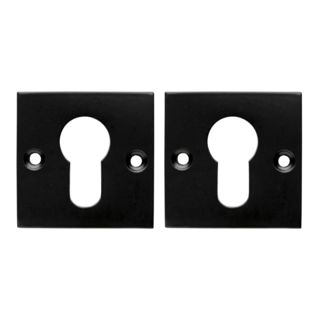 Mooi Deurbeslag Deurklink Nova mat zwart met vierkante cilinderrozetten Mooi Deurbeslag Deurklink Nova mat zwart met vierkante cilinderrozetten