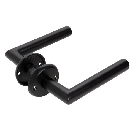 Mooi Deurbeslag Deurklink Esferia mat zwart met ronde cilinderrozetten Rosa Mooi Deurbeslag Deurklink Esferia mat zwart met ronde cilinderrozetten Rosa