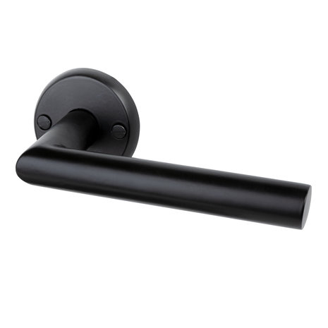 Mooi Deurbeslag Deurklink Esferia mat zwart met ronde cilinderrozetten Rosa Mooi Deurbeslag Deurklink Esferia mat zwart met ronde cilinderrozetten Rosa