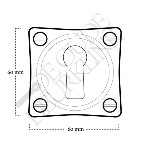 De Oude Deurklink Sleutelrozet vierkant in glanzend nikkel