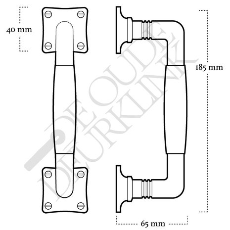 De Oude Deurklink Handgreep 185mm in mat geborsteld nikkel met bakelieten handvat De Oude Deurklink Handgreep 185mm in mat geborsteld nikkel met bakelieten handvat