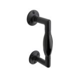 De Oude Deurklink Handgreep klein ronde rozetten - mat zwart