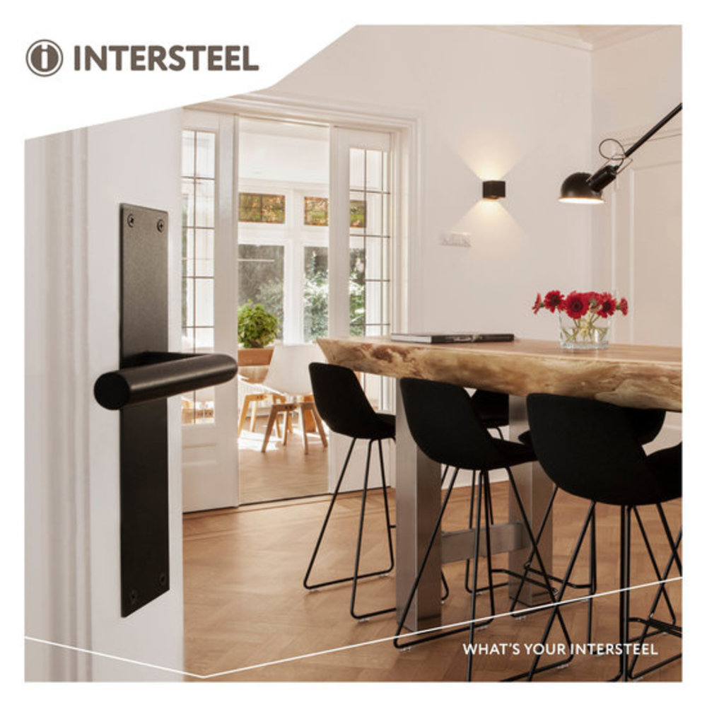 Intersteel Zwarte Deurklink Jura schild 250x55x2mm blind Intersteel Zwarte Deurklink Jura schild 250x55x2mm blind