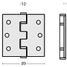 Intersteel Kogellagerscharnier rechte hoeken 89x89mm RVS geborsteld tot 70 kilo Intersteel Kogellagerscharnier rechte hoeken 89x89mm RVS geborsteld tot 70 kilo