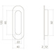 Intersteel Schuifdeurkom mat zwart ovaal 120x40mm blind Intersteel Schuifdeurkom mat zwart ovaal 120x40mm blind