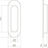 Intersteel Schuifdeurkom mat zwart ovaal 120x40mm blind Intersteel Schuifdeurkom mat zwart ovaal 120x40mm blind