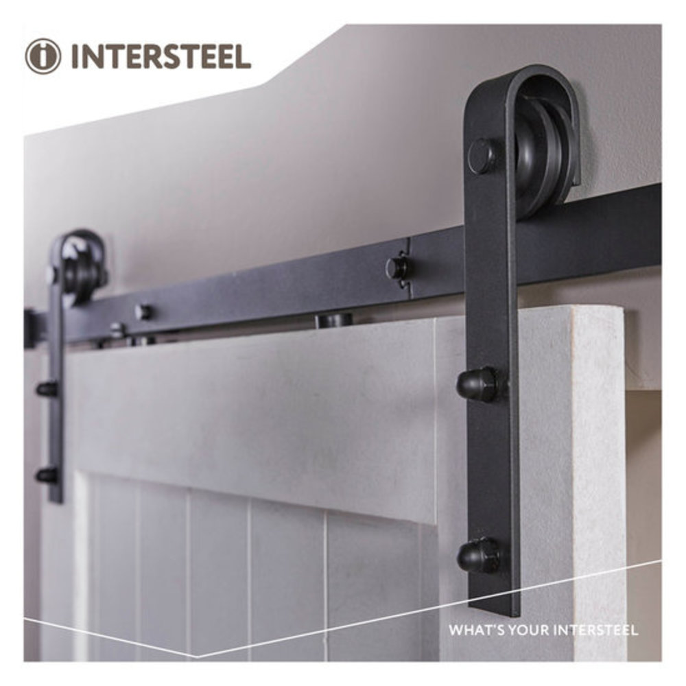 Intersteel Schuifdeursysteem Recht mat zwart - incl. rail en beslag - Intersteel