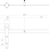 Intersteel Schuifdeursysteem Recht mat zwart - incl. rail en beslag - Intersteel