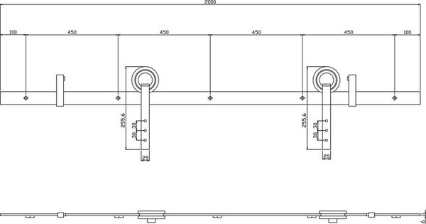 Intersteel Schuifdeursysteem modern mat zwart - incl. rail en beslag - Intersteel Intersteel Schuifdeursysteem modern mat zwart - incl. rail en beslag - Intersteel