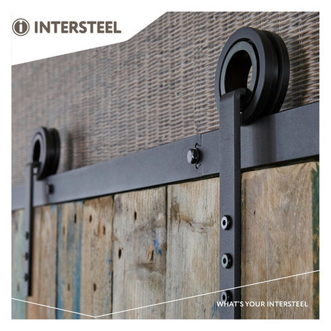 Intersteel Schuifdeursysteem modern mat zwart - incl. rail en beslag - Intersteel Intersteel Schuifdeursysteem modern mat zwart - incl. rail en beslag - Intersteel