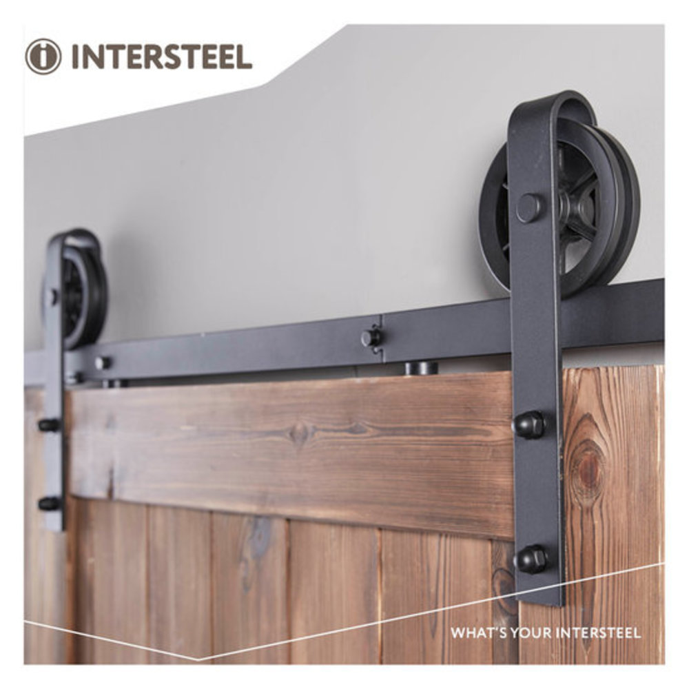 Intersteel Schuifdeursysteem wheel mat zwart - incl. rail en beslag - Intersteel