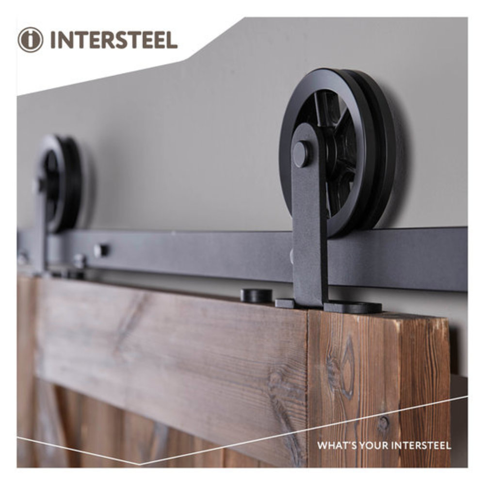 Intersteel Schuifdeursysteem wheel top mat zwart - incl. rail en beslag - Intersteel