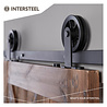 Intersteel Schuifdeursysteem wheel top mat zwart - incl. rail en beslag - Intersteel