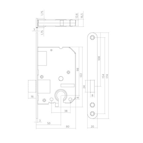 Dulimex Woningbouw cilinder kastslot geborsteld rvs 55 mm