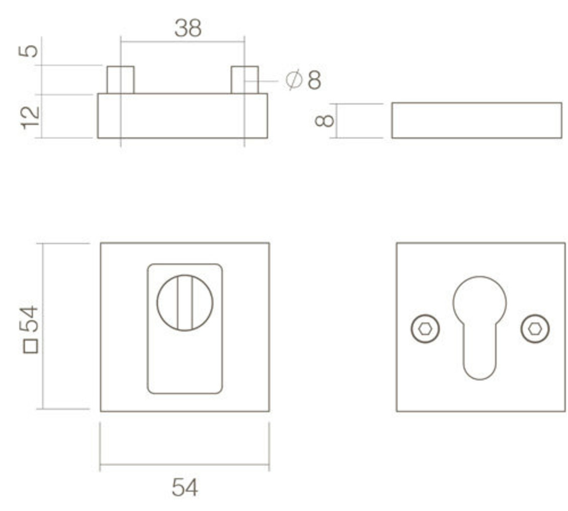 Intersteel Veiligheidsrozet SKG3 vierkant met kerntrekbeveiliging zwart RVS Intersteel Veiligheidsrozet SKG3 vierkant met kerntrekbeveiliging zwart RVS