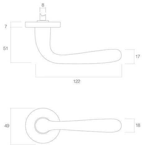 Intersteel Deurklink jupiter op rozet messing gelakt Intersteel Deurklink jupiter op rozet messing gelakt