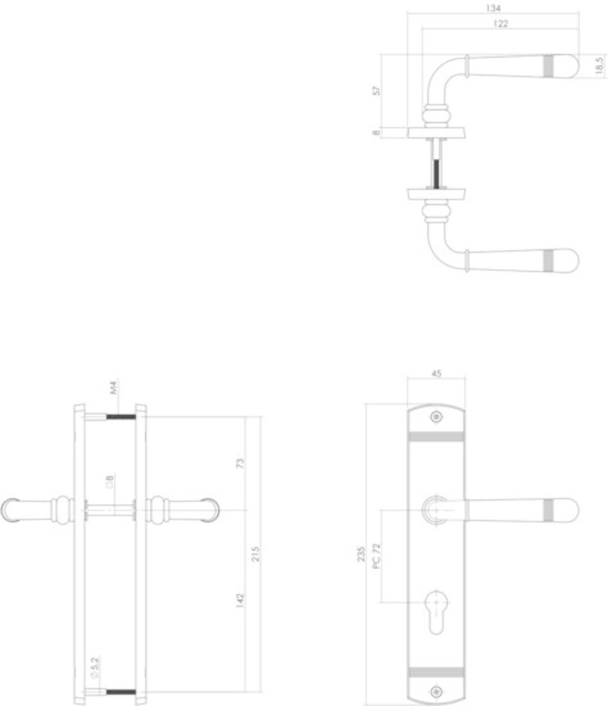 Intersteel Deurklink Helena op schild profielcilindergat 72 mm messing gelakt Intersteel Deurklink Helena op schild profielcilindergat 72 mm messing gelakt
