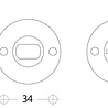 Intersteel WC slot / badkamersluiting schroefgat messing gelakt - met vrij/bezet indicator Intersteel WC slot / badkamersluiting schroefgat messing gelakt - met vrij/bezet indicator