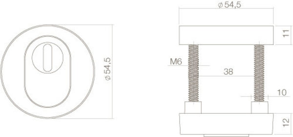 Intersteel Veiligheidsrozet SKG3 rond kerntrekbeveiliging messing gelakt Intersteel Veiligheidsrozet SKG3 rond kerntrekbeveiliging messing gelakt